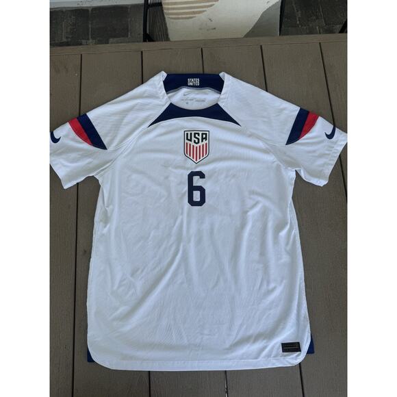 Nike US Men's Soccer Jersey Yunus Musah Home Jersey 22/23 # 6 Large White - Picture 3 of 7